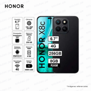 Celular HONOR X8C 8GB + 256GB Midnight Black Dual SIM