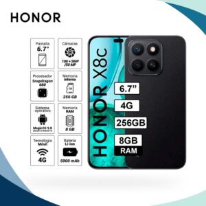 Celular HONOR X8C 8GB + 256GB Midnight Black Dual SIM