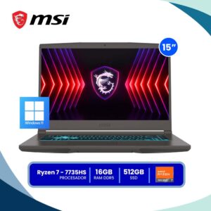Laptop MSI Thin A15 B7VE Ryzen 7 7735HS 16GB RAM 512GB SSD RTX 4050 6GB Windows 11
