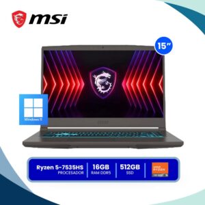 Notebook MSI Thin A15 B7UC Ryzen 5 7535HS | 16GB RAM | 512GB SSD | RTX 3050 4GB | Windows 11